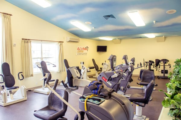 Interior view of the fitness center with exercise equipment