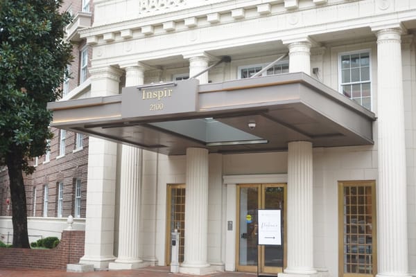 Front entrance of Inspīr Embassy Row facility