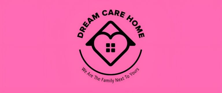 Logo for Dream Care Home with a heart design