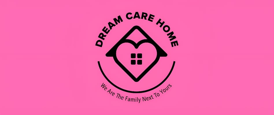 Logo for Dream Care Home with a heart design