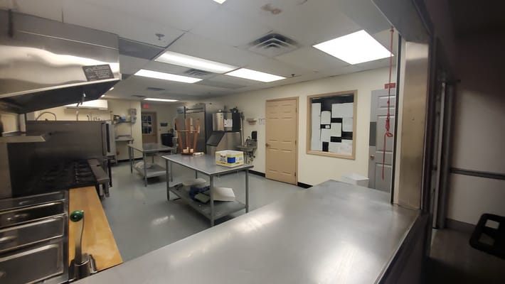 Bright and clean kitchen area in the facility