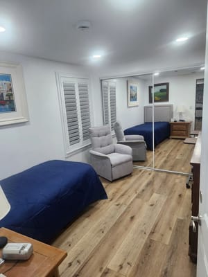 Interior view of a shared resident room with two beds