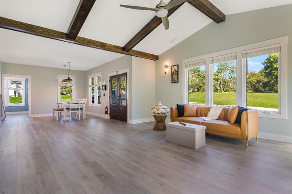 Bright common area in a senior living facility