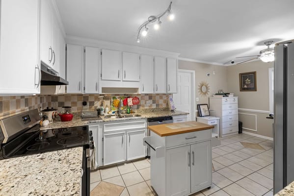 Bright kitchen space with modern appliances