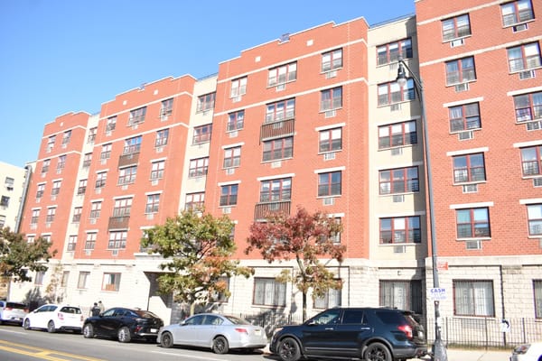 Exterior view of a multi-story senior living facility