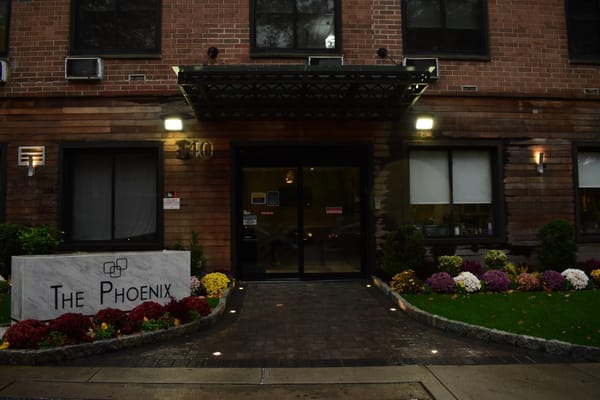 Exterior view of The Phoenix Rehabilitation building entrance
