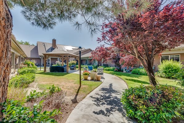 Beautifully landscaped outdoor space with gardens