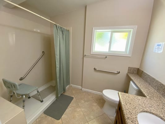 Accessible bathroom with safety features