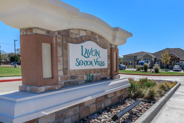 Exterior sign of Lavon Senior Villas facility
