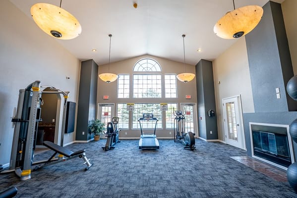Interior view of a fitness center with equipment