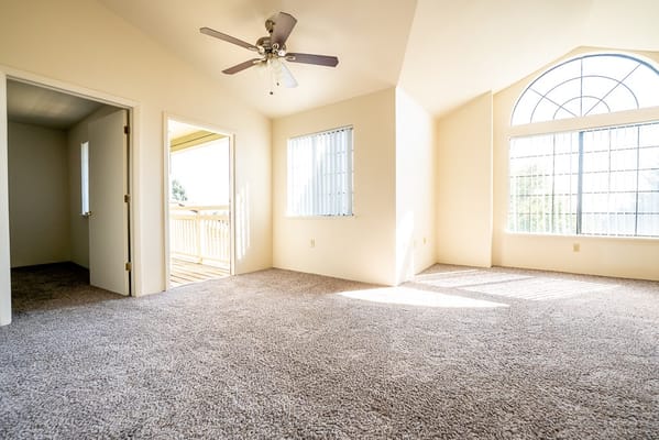 Bright interior of a private resident room