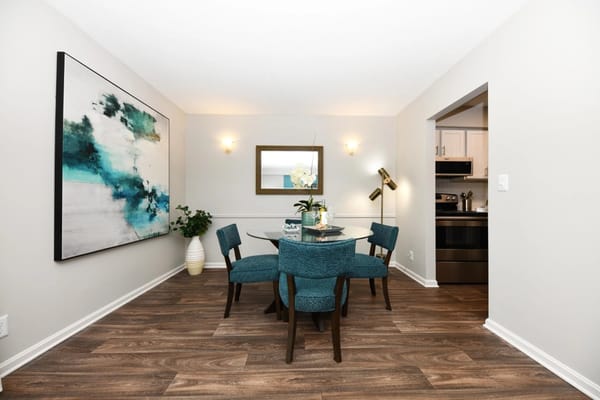 An inviting dining area with modern decor and equipment