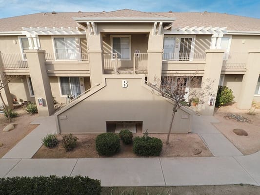 Exterior view of Harmony Court facility building