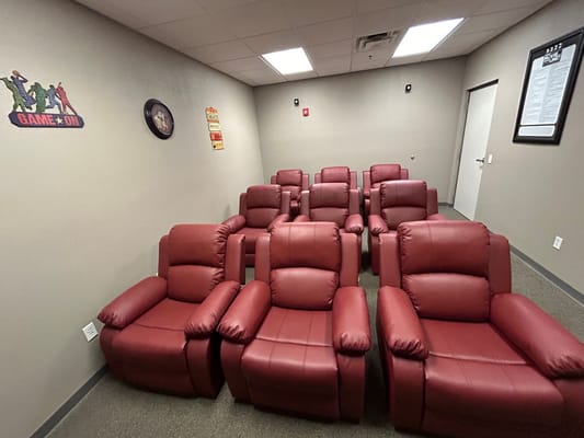 Comfortable seating in a relaxation area