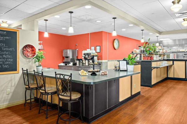 Interior view of the dining area with a snack bar