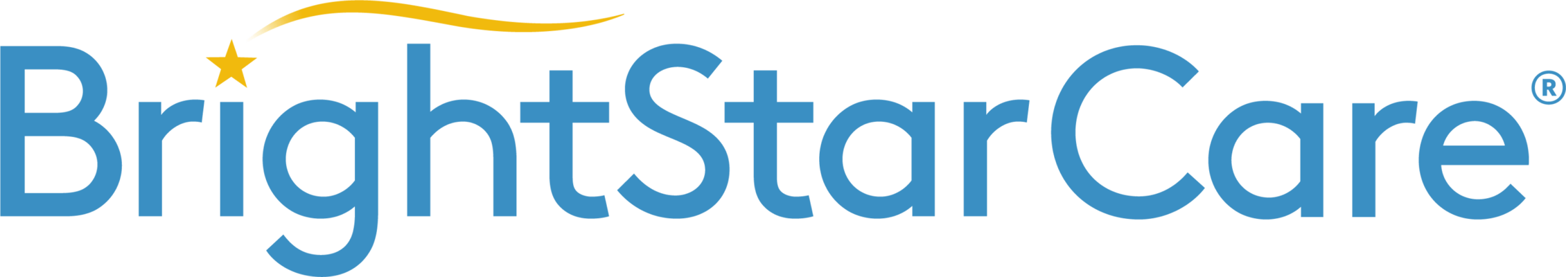 BrightStar Care logo with star and wave design