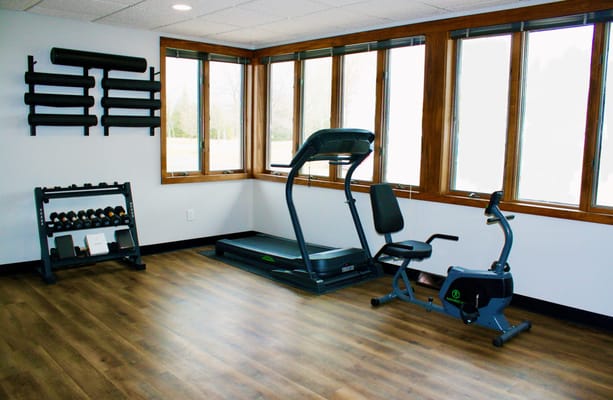 Fitness equipment in an exercise room