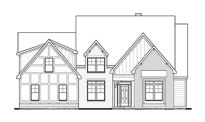 Architectural rendering of a residential building facade