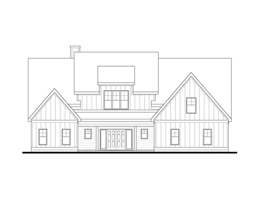 Architectural drawing of a residential building facade