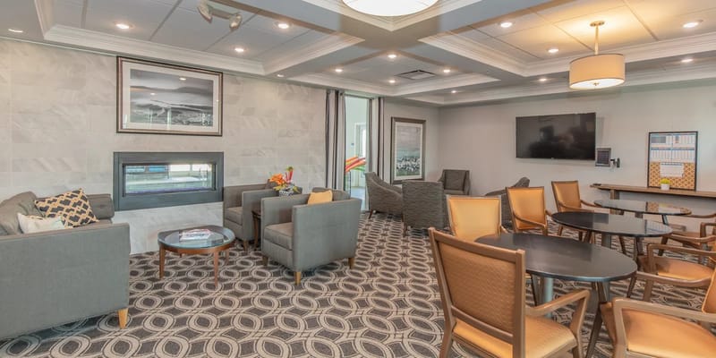 Common area lounge with comfortable seating