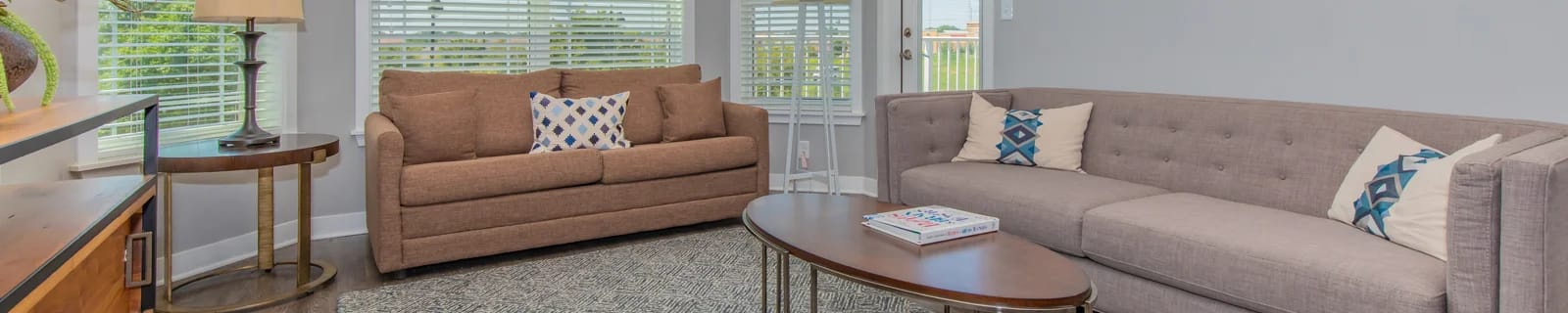 Bright lounge area with comfortable seating