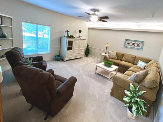 Cozy common area with comfortable seating and decor