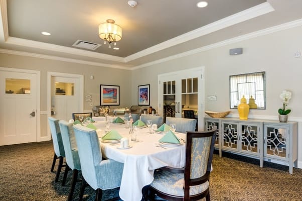 Elegant dining setup in a facility dining room