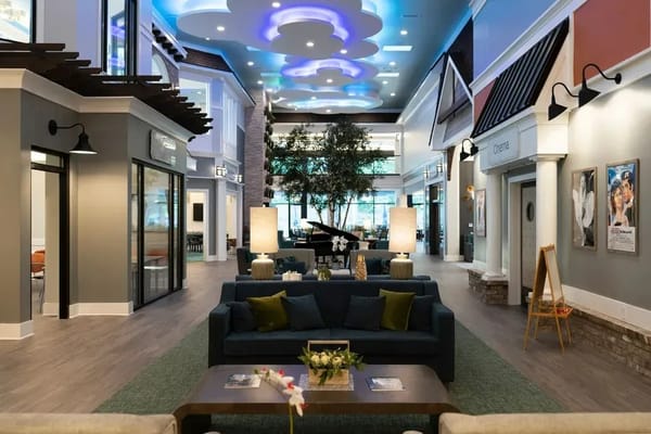 Interior view of a common area in a senior living facility