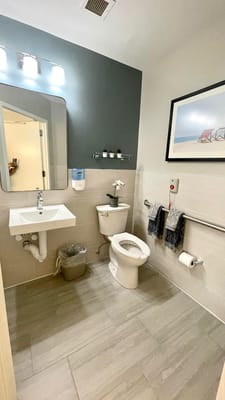 Modern bathroom in a senior care facility