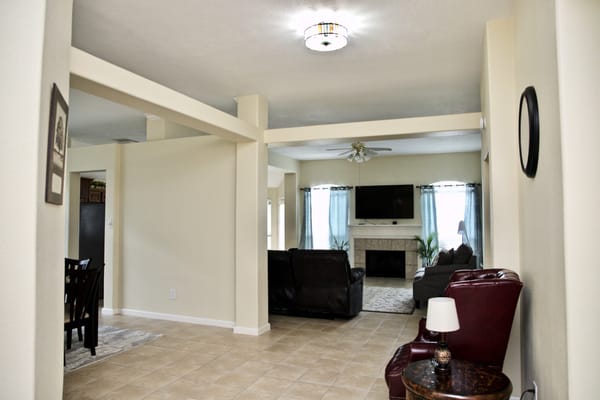 Common area of a spacious living room