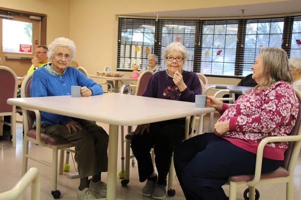 Residents enjoying time in a common area