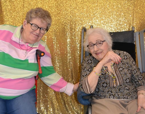 Residents enjoying time together in a cozy room
