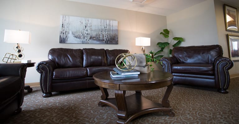 Cozy common area with couches and decor