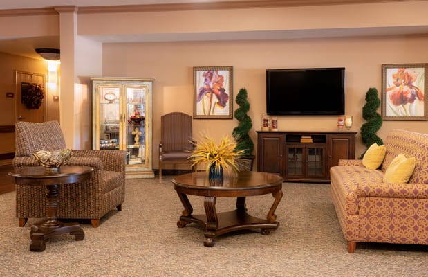 Cozy common area with seating and decor