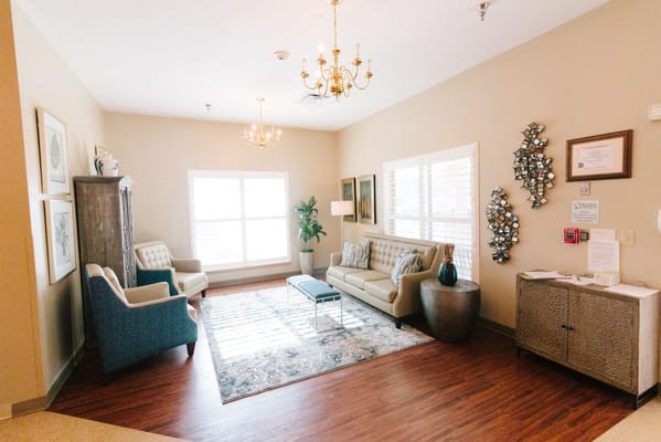 Cozy interior lounge area with seating