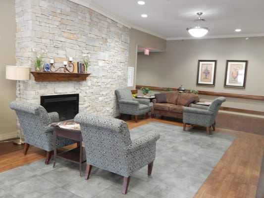 Cozy seating area in a senior living facility
