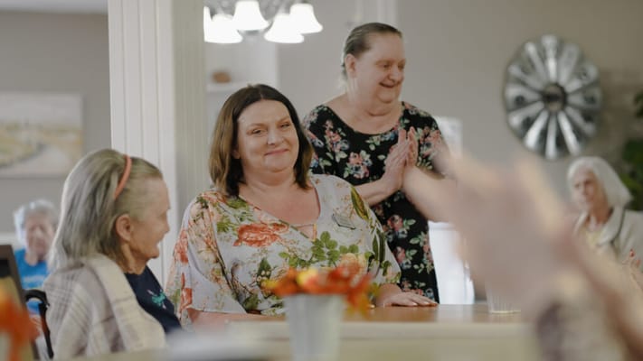 Residents enjoying an activity in a common area