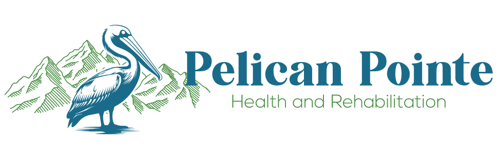 Company logo with a pelican illustration