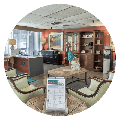 Interior view of a welcoming lobby space