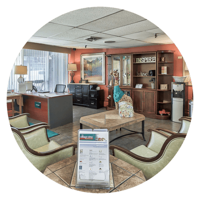 Interior view of a welcoming lobby space