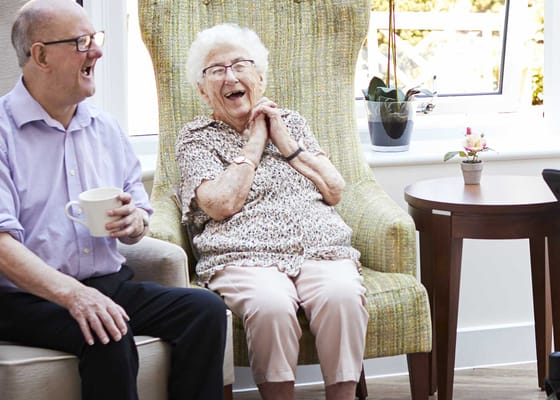 Residents enjoying time together in a common area