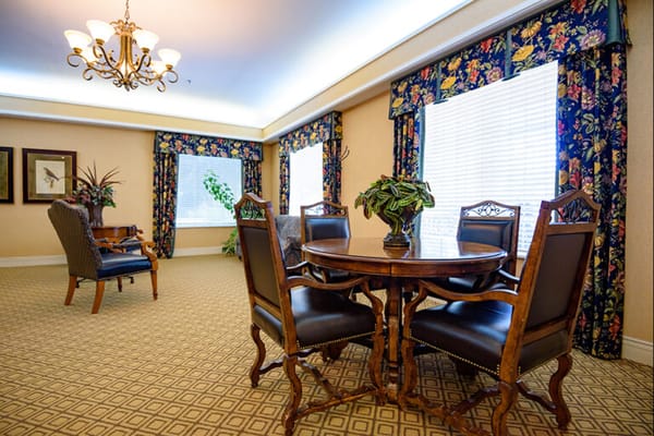 Cozy common area with elegant seating and decor