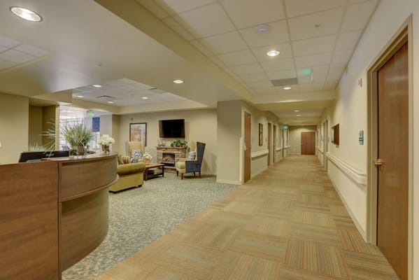 Bright and welcoming lobby area with seating
