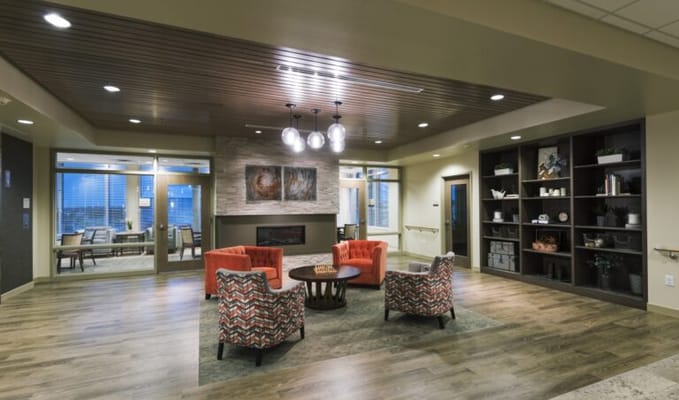 Comfortable common area with seating and decor