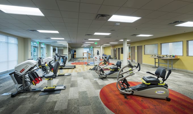 Modern fitness center with exercise machines