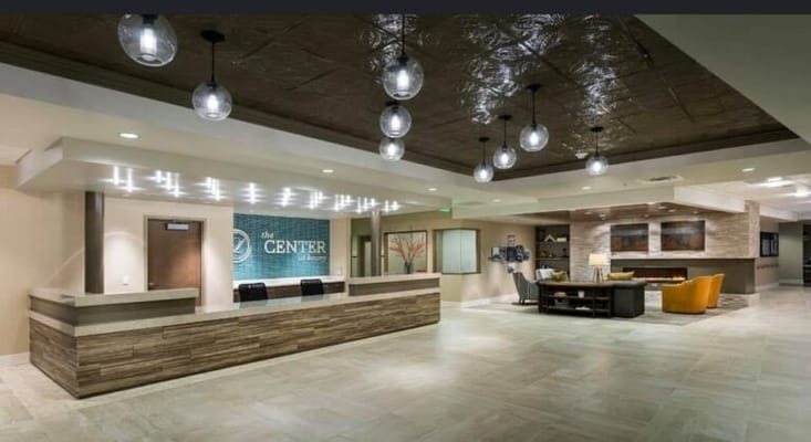 Bright and welcoming reception area of the facility