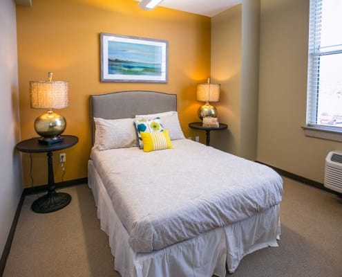 Cozy bedroom in a senior living facility