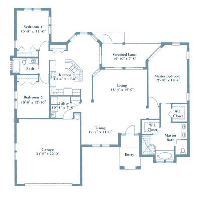 Architectural floor plan of a residential layout