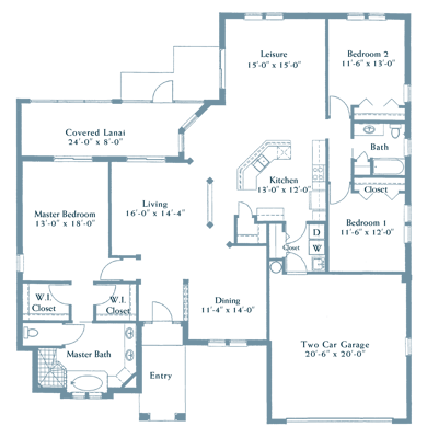 Architectural floor plan of a residential layout