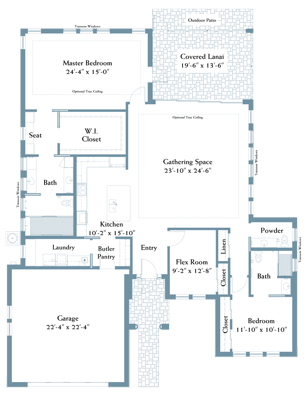 Architectural floor plan of a residence